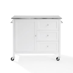 Crosley Soren Stainless Steel Top Kitchen Island/cart - KF30090SS-WH - The Home Selection