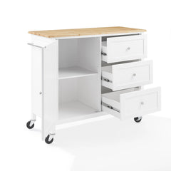 Crosley Soren Wood Top Kitchen Island/cart - KF30090NA-WH - The Home Selection