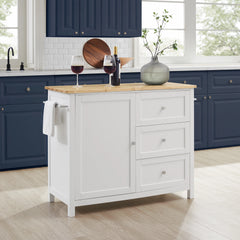 Crosley Soren Wood Top Kitchen Island/cart - KF30090NA-WH - The Home Selection