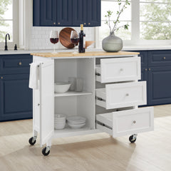Crosley Soren Wood Top Kitchen Island/cart - KF30090NA-WH - The Home Selection