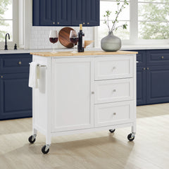 Crosley Soren Wood Top Kitchen Island/cart - KF30090NA-WH - The Home Selection
