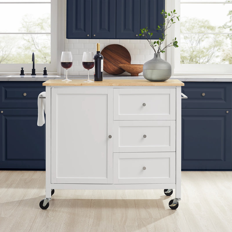 Crosley Soren Wood Top Kitchen Island/cart - KF30090NA-WH - The Home Selection