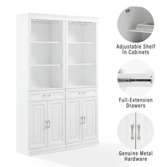 Crosley Stanton 2-piece Bar Cabinet Set - KF33042WH - The Home Selection