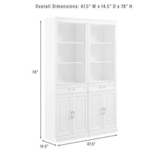 Crosley Stanton 2-piece Storage Bookcase Set - KF33038WH - The Home Selection