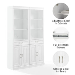 Crosley Stanton 2-piece Storage Bookcase Set - KF33038WH - The Home Selection
