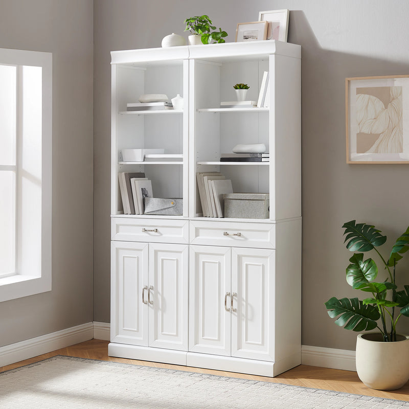 Crosley Stanton 2-piece Storage Bookcase Set - KF33038WH - The Home Selection