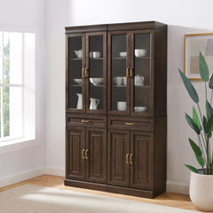 Crosley Stanton 2pc Glass Door Kitchen Storage Pantry Cabinet Set - KF33034CO - The Home Selection
