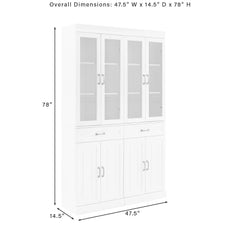 Crosley Stanton 2pc Glass Door Kitchen Storage Pantry Cabinet Set - KF33034CO - The Home Selection