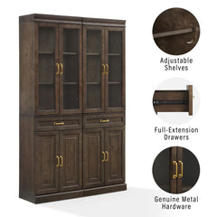 Crosley Stanton 2pc Glass Door Kitchen Storage Pantry Cabinet Set - KF33034CO - The Home Selection