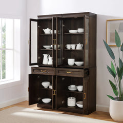 Crosley Stanton 2pc Glass Door Kitchen Storage Pantry Cabinet Set - KF33034CO - The Home Selection