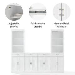 Crosley Stanton 3-piece Sideboard And Bar Cabinet Set - KF33043WH - The Home Selection