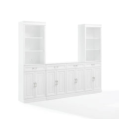 Crosley Stanton 3-piece Sideboard And Storage Bookcase Set - KF33039WH - The Home Selection