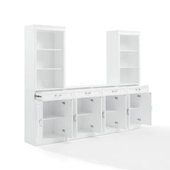 Crosley Stanton 3-piece Sideboard And Storage Bookcase Set - KF33039WH - The Home Selection