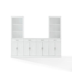 Crosley Stanton 3-piece Sideboard And Storage Bookcase Set - KF33039WH - The Home Selection
