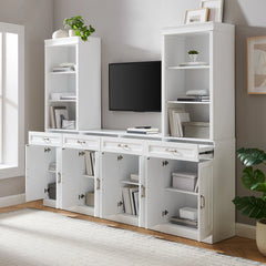 Crosley Stanton 3-piece Sideboard And Storage Bookcase Set - KF33039WH - The Home Selection