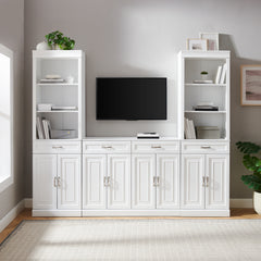 Crosley Stanton 3-piece Sideboard And Storage Bookcase Set - KF33039WH - The Home Selection