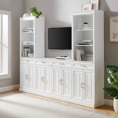 Crosley Stanton 3-piece Sideboard And Storage Bookcase Set - KF33039WH - The Home Selection
