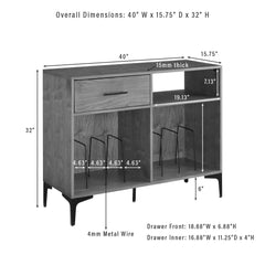 Crosley Sydney Record Storage Media Console - CF4218-WA - The Home Selection