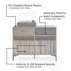 Crosley Sydney Record Storage Media Console - CF4218-WA - The Home Selection