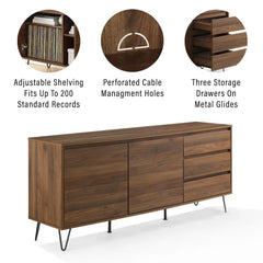 Crosley Teagan Record Storage Sideboard - KF33040BR - The Home Selection
