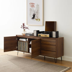 Crosley Teagan Record Storage Sideboard - KF33040BR - The Home Selection