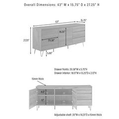 Crosley Teagan Record Storage Sideboard - KF33040BR - The Home Selection