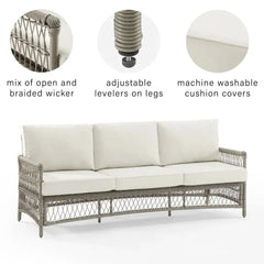 Crosley Thatcher Wicker Outdoor Sofa - KO70432DW-CR - The Home Selection