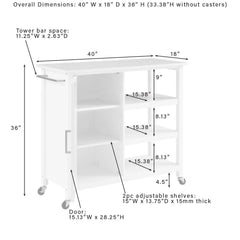 Crosley Tristan Open Kitchen Island/cart - CF3035NA-WH - The Home Selection