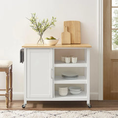 Crosley Tristan Open Kitchen Island/cart - CF3035NA-WH - The Home Selection