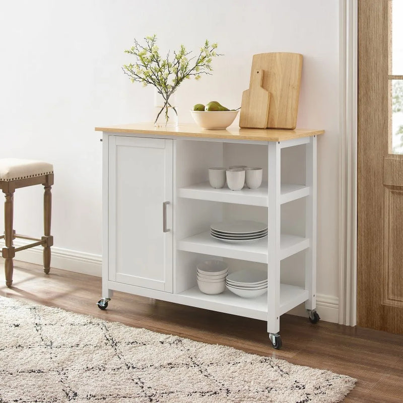 Crosley Tristan Open Kitchen Island/cart - CF3035NA-WH - The Home Selection