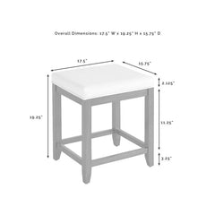Crosley Vista 17.50 Inch Vanity Stool - CF7007 - The Home Selection
