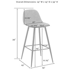 Crosley Weston 19 Inch 2pc Bar Stool Set - CF501629 - The Home Selection