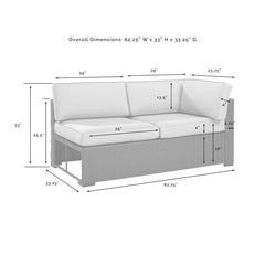 Discontinued Crosley Biscayne 62.25 Inch Outdoor Wicker Sectional Loveseat - KO70129BR - The Home Selection