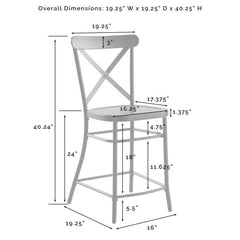 Dropping Crosley Camille 19.25 Inch 2pc Counter Stool Set Matte-Black - CF500624-MB - The Home Selection