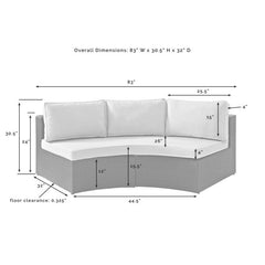 Dropping Crosley Catalina 83 Inch Outdoor Wicker Round Sectional Sofa - CO7120 - The Home Selection