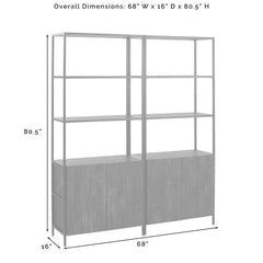 Dropping Crosley Jacobsen 68 Inch 2pc Etagere Set Brown-Ash - KF13090BR - The Home Selection