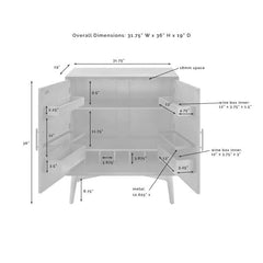 Dropping Crosley Landon Bar Cabinet - CF4403 - The Home Selection