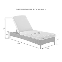 Dropping Crosley Palm Harbor 76 Inch Outdoor Wicker Chaise Lounge - KO70093BR - The Home Selection