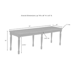 Dropping Crosley Shelby 54 Inch Dining Bench Distressed-White - CF501118-WH - The Home Selection