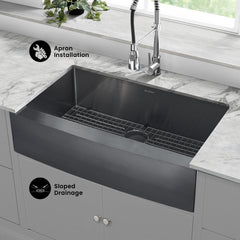 Swiss Madison Rivage 36" x 21" Stainless Steel, Single Basin, Farmhouse Kitchen Sink with Apron - SM-KS761 - The Home Selection
