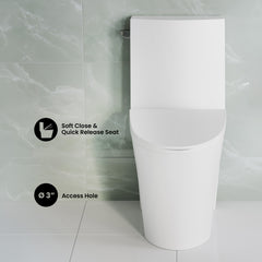 Swiss Madison St. Tropez Two-Piece 12" Rough-in 1.28 GPF Left Flush Toilet in Glossy White - SM-2T0801GW