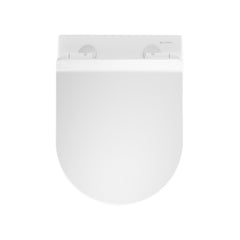 Swiss Madison Monaco Wall-Hung Toilet Bundle 0.8/1.6 GPF Dual Flush in Glossy White with Black Flush Plate - SM-WT1003GW