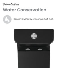 Swiss Madison Carre One Piece Square Toilet Dual Flush 1.1/1.6 gpf with 10" Rough-In, Matte Black - SM-1T276MB - The Home Selection
