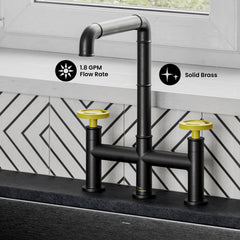 Swiss Madison Avallon Pro Widespread Kitchen Faucet with Side Sprayer SM-KF79 - The Home Selection