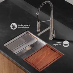 Swiss Madison Rivage 30 x 19 Single Basin Undermount Kitchen Workstation Sink - SM-KU748 - The Home Selection