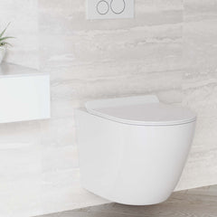 Swiss Madison Well Made Forever SM-WK449-01W - St. Tropez Wall Hung Toilet Bundle, Glossy White - SM-WK449-01W - The Home Selection
