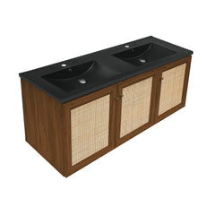 Swiss Madison Classe 48" Wall-Mounted Bathroom Vanity with Black Double Basin Sink Top - SM-BV2807