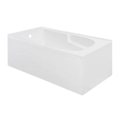 Swiss Madison Ivy 54 x 30 Left Drain Soaking Alcove Corner Apron Bathtub in Glossy White with Integrated Overflow, Drain Included - SM-AB0901GW