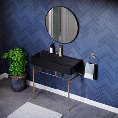 Swiss Madison Carré 36" Console Sink Matte Black Basin w/ Legs - SM-CS7 - The Home Selection