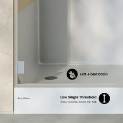 Swiss Madison Aquatique 60" x 32" Left Drain, Shower Base - SM-SB537 - The Home Selection